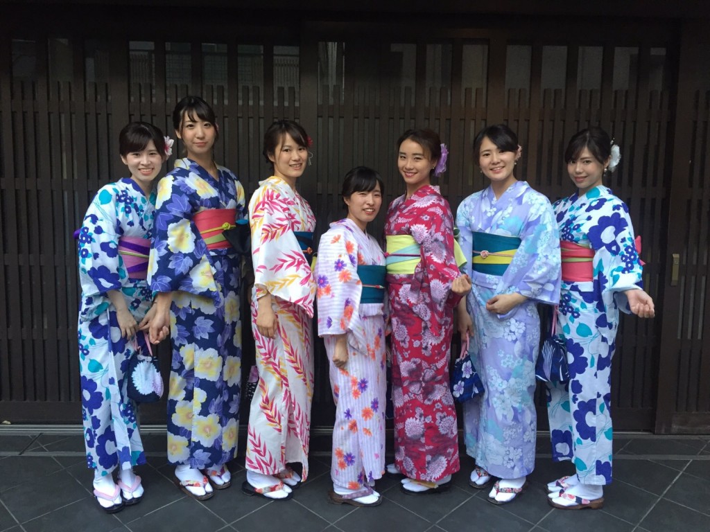 会社の同期7人 浴衣で鴨川納涼床♪2018年8月26日17