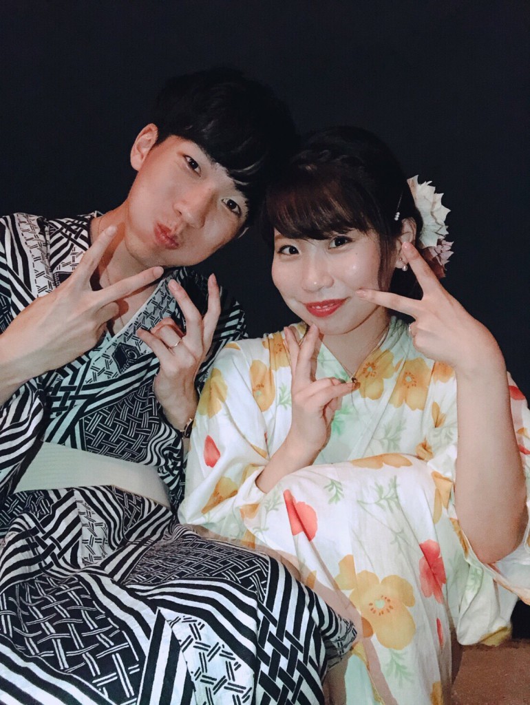 お誕生日祝いに浴衣で鴨川納涼床へ♡2018年8月9日22